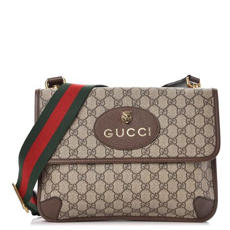 gucci gg supreme messenger bag patches|vintage Gucci monogram shoulder bag.